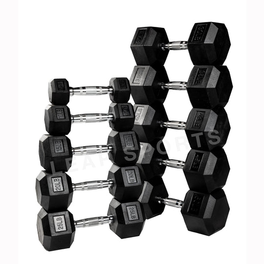 Premium Rubber Hex Dumbbell 5-120LB