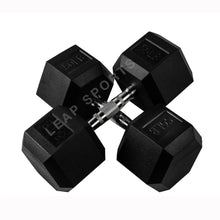 Load image into Gallery viewer, Premium Rubber Hex Dumbbell (5 - 50LB) &amp; Rack Combo
